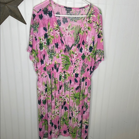 Pink Floral Cover Up Dress Size 3 or 3X - Picture 1 of 14